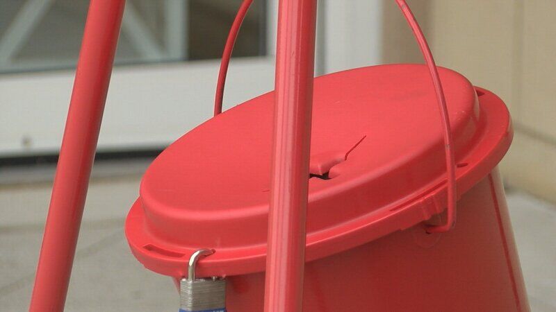 Salvation Army red kettle bell ringers